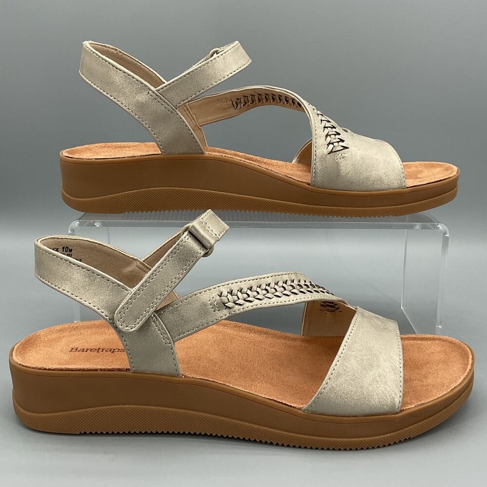 NEW Baretrap Women’s Frolick Wedge Sandals Champagne Size 10M